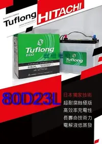 在飛比找Yahoo!奇摩拍賣優惠-【勁承電池】日本 日立 Tuflong 80D23L 汽車電