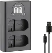 blumax Mini Dual Charger for Nikon EN-EL15c EN-EL15b EN-EL15a EN-EL15 Batteries - USB C/Micro USB for Charging - Charger for Nikon Z8 Z7 II Z6 III Zf