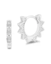 Glaze Jewelry Silver CZ Sun Huggie Earrings