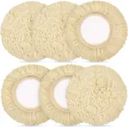 Polishing Pad Buffing Pads Kit 6 Pcs 3 Inch Wool Polishing Pad Hook Loop Buffing