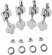 BESTonZON 4-piece Semiclosed Bass Tuning Pegs Set R4 Configuration Vintage Open Style Chrome for 4-string Bass Guitar