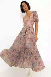 Blackmilk Mucha The Arts Wrap Midaxi Dress Alphonse Mucha Art Size Small S NEW