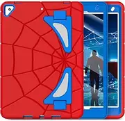 Nitupai Case for iPad 9th Generation/iPad 8th 7th Generation 10.2 inch 2021/2020/2019 Heavy Duty Shockproof Rugged Protective Cover 10.2'' with Stand Kids, Red+Blue