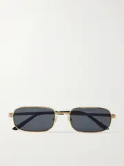 [GUCCI EYEWEAR] GUCCI EYEWEAR - Rectangular-frame Gold-tone Sunglasses - One size One size Gold