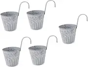 5pcs Vintage Hanging Flowerpot Retro Iron Planter with Hook Decorative Garden Supplies for Home Cafe Durable Practical and Stylish Design