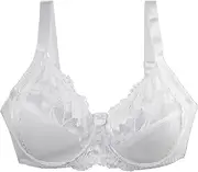 [Generic] Bra with Back Support 38/85 40/90 42/95 44/100 46/105 BCDEF Cup Bra Sexy Lace Bra for Women Lingerie Plus Size Womens Sports Bra Womens Bras Comfortable No Wire (White, 95D)