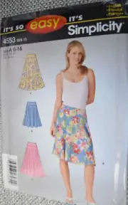 Simplicity Pattern 4553 Misses' It's Sew Easy Skirt in 2 Lengths Sz 6-16 Uncut