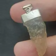 Libyan Desert Glass Pendant 5.2gr/26.0ct .925 Silver Cap Bail Beautiful stone