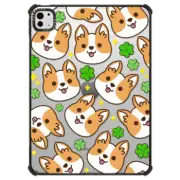 iPad Pro 11-inch (M4) iPad Impact Case Corgi with Clovers - Cute Corgi - Kawaii Animals Dogs - Four leaf clover