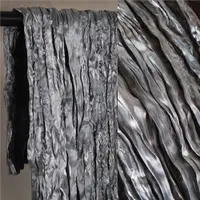 在飛比找ETMall東森購物網優惠-銀黑色雙扭壓褶 雙色柔軟絲滑禮服連衣裙創意時裝家居設計師布料