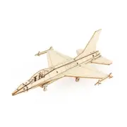 YOUNGMODELER Mini F-16 Falcon Jet Plane Wooden Assembly Toy Kit Self Paint