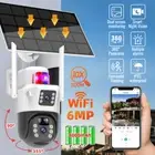 Wi-fi Battery IP Camera 6MP Outdoor Home Spotlight Security Camera Solar Panel