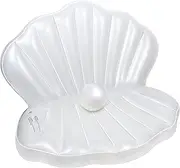 Zcaukya Inflatable Seashell Pool Float, 45.2 Inch Giant Clam Air-Filled Toys with Pearl Ball for Kids Birthday Party Swimming Pool Summer Beach Party Mermaid Ocean Theme Party Decor