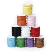 10 Rolls Hand-woven Rope Wax Thread Flat Waxed Beading 1mm Knitting Cord