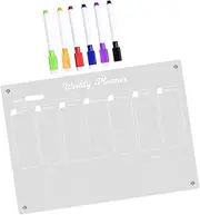 SEWACC 1 Fridge Calendar Erasable Dry Erase Weekly Planner Board with Markers Monthly and Weekly Schedule Organizer for Home Office
