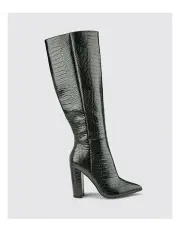 [Novo Shoes] Odette Boots in Black Croc