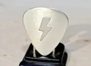 Electric lightening bolt sterling silver guitar pick