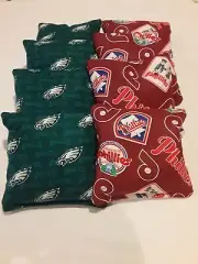 8 Cornhole Bag Set Corn Hole Philadelphia Phillies and Eagles