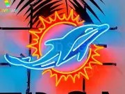 Miami Dolphins Man Cave Bar 20"x16" Neon Sign Lamp Light With HD Vivid Printing