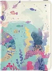 [Amooorous] Adorable Cartoon Mermaid Leather decorative waterproof passport holder for travel Wallet Combo Wallet Passport Holder Ultra Slim, Adorable cartoon mermaid, 1 size