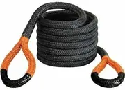 28mm X 6m Kinetic Rope 15400kg Recovery Dyneema Tow Bubba Winch Snatch Strap Black/Orange