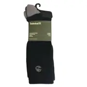 TIMBERLAND Men's Coolmax Blend Crew Socks OSFM 2 Pairs Black Gray