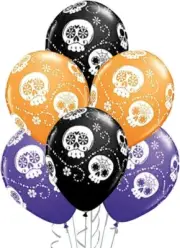 PMU 11 Inches Halloween Latex Balloons Skulls Assorted