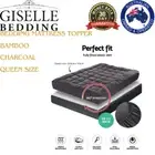 Giselle Bedding Mattress Topper Pillowtop Bamboo Charcoal Queen Aus