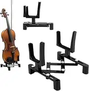 FANGXIN Violin Stand Musical Instrument Stand with Bow Holder for Violin,Portable and Foldable (Black)