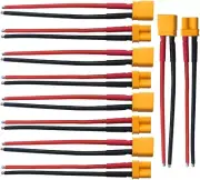5Pairs XT30 Plug Male Female Connector with 100mm 16AWG Silicone Wire for RC