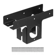2pcs Corner Brackets, 3-Way T Brackets 4" x 4" (Actual:3.5 Inch), Black