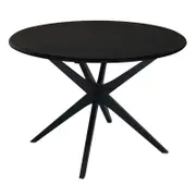 Dion Solid Oak Round Dining Table - Black