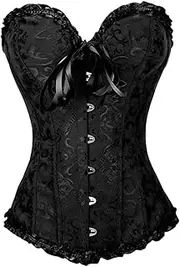 [Aragallant] Women's Corset, Women's Full Breast Corset Top, Black, Tummy Control Corset Top