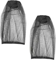 Xmart Pack of 2 Mosquito Net Head Soft Mosquito Protection Face Net Outdoor Mosquito Protection Cover Pest Control Mosquito Head Net for Outdoor Activities Fishing Camping and Travel, black, One Size