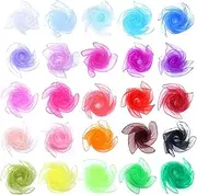 BetterJonny Pack of 25 Juggling Cloths, Colourful Square Juggling Cloths, Dance Cloths, Chiffon Cloths, Gymnastics Cloths, Nursery Towels for Juggling, Dancing, Nursery Show, 25 Colours (60 x 60 cm)