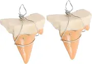 Milisten 2pcs Realistic Shark Tooth Pendant Necklace Unique Souvenir Jewelry for Outdoor Rafting and Sailing Cool Accessory for Boys Thoughtful present for Friends Family and Couples