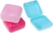 Generic 4-Piece Tampon Storage Boxes, Plastic, Compact, Solid Color, Tampon Holder
