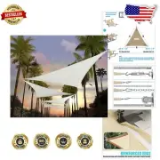 Heavy-Duty 24' White Triangle Shade Sail - Effective UV Blockage & Custom Fit