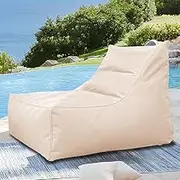 Waterproof Bean Bag Chair Bean Bag Cover No Filler-Bean Bags Floating Bean Bag for Pool-Outdoor Waterproof Oxford Bean Bag Cover Floats Lounger Pouf Beanbag Sofa Bed(80cm-Light Sand)