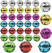 30Pcs 1inch Jingle Bell Colorful Craft Bells Metal Round Bell for Pet Collar Chrismas Tree Wedding Wreath Party House Ornament
