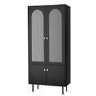 Artiss Buffet Sideboard Cupboard Cabinet Doors 5 Tiers Storage Table Black