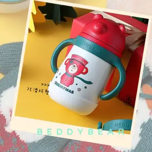 【BEDDY BEAR 杯具熊】BEDDYBEAR 聖誕系列幸運熊兒童寵物保溫學飲杯 兒童水壺 316不鏽鋼保溫杯(保)