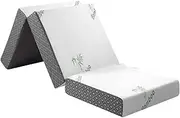 Luxdream Folding Mattress Trifold Memory Foam Sofa Bed Portable Sleeping Floor Mat Camping Travel Cushion Single 15CM Thick Bamboo Cover 190.5x63.5x15cm