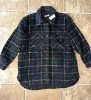 Ann Taylor’s Loft NWT Blue Plaid Shacket Shirt Jacket Size XL Polyester Wool