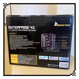 HORNETTEK 3.5吋HDD USB3.0+eSATA 4bay硬碟抽取式外接盒