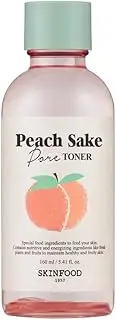 [Skinfood] Peach Sake Facial Toner 135ml - Tighten Pores and Sebum Control - Skin Moisturizing, Refining, & Hydrating Facial Toners for Oily Skin - Enlarge and Deep Pores Remedy (5.41 fl.oz.)