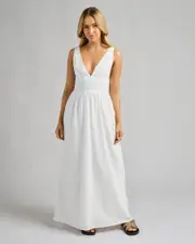 [Rhythm] Rhythm Women's Mirage Maxi Dress in White Size 2 2 White