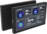 WOWNOVA 5" Computer Temperature Monitor With Dynamic Theme, IPS Type-C USB Mini Secondary Screen for ARGB Case, CPU RAM HDD Data Display (Black)