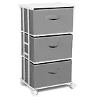 Dresser Tower with 3 Drawers,Fabric Dresser Classic Drawer Dresser Light Grey