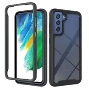 Samsung Galaxy S21 FE Military Grade Shockproof Clear Heavy Duty Case Bumper Drop Protection Tough Cover (Black)